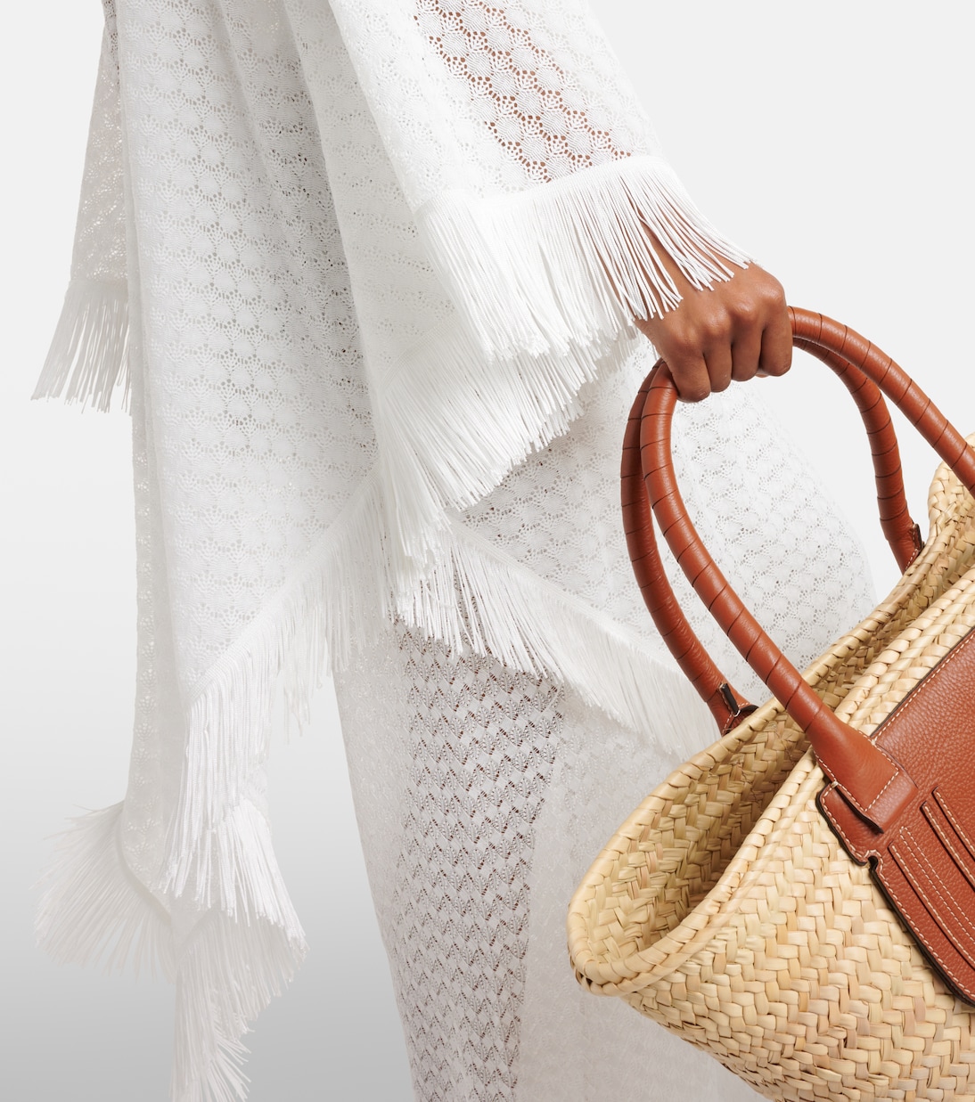 Blair open-knit fringed kaftan | Melissa Odabash