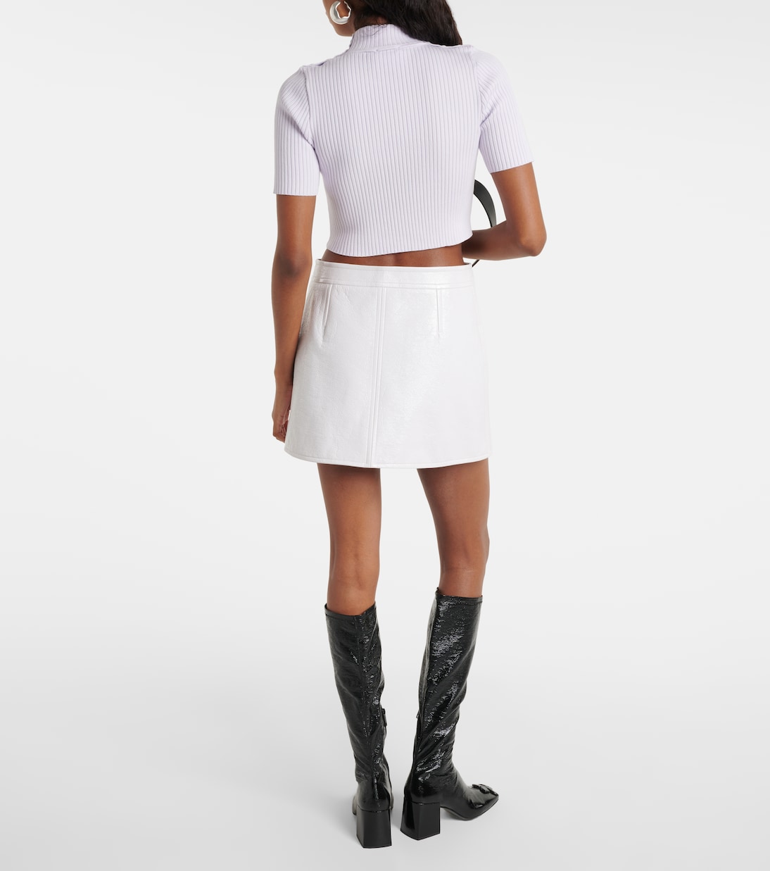 Minifalda Iconic de vinilo con logo | Courrèges