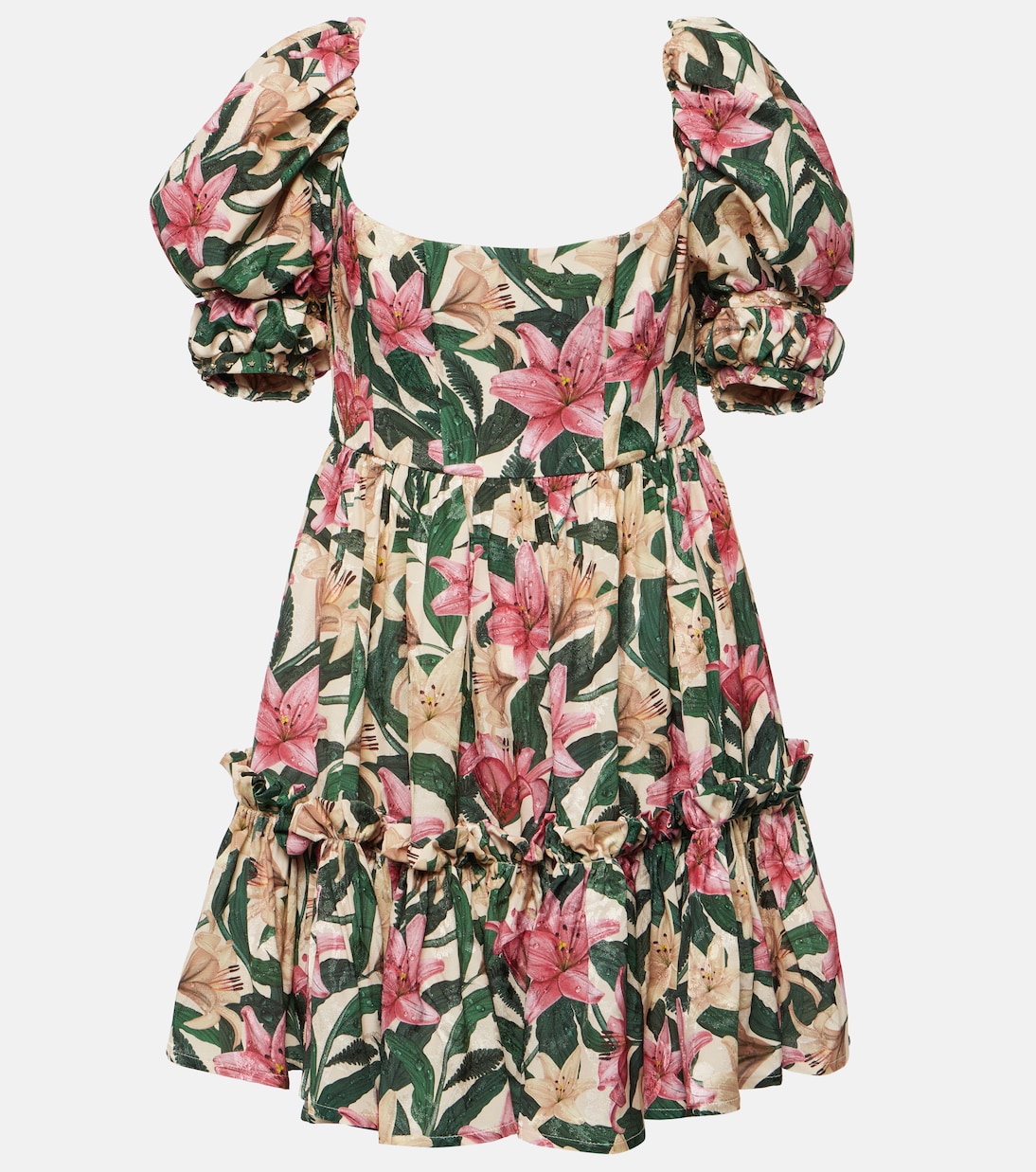 Alaria Rocio ruffled floral minidress | Agua by Agua Bendita