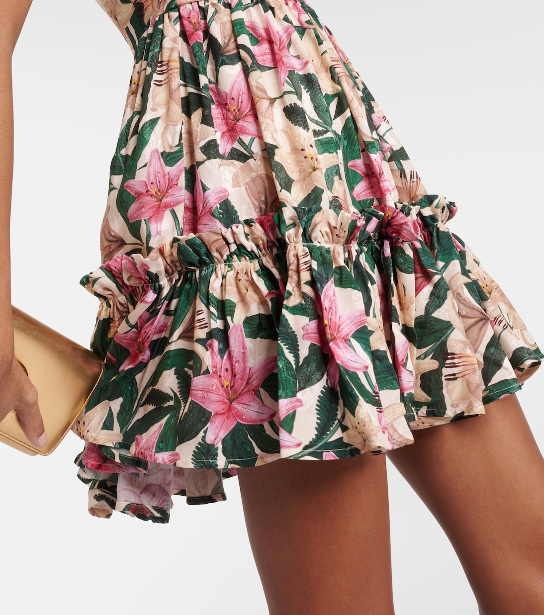 Alaria Rocio ruffled floral minidress | Agua by Agua Bendita