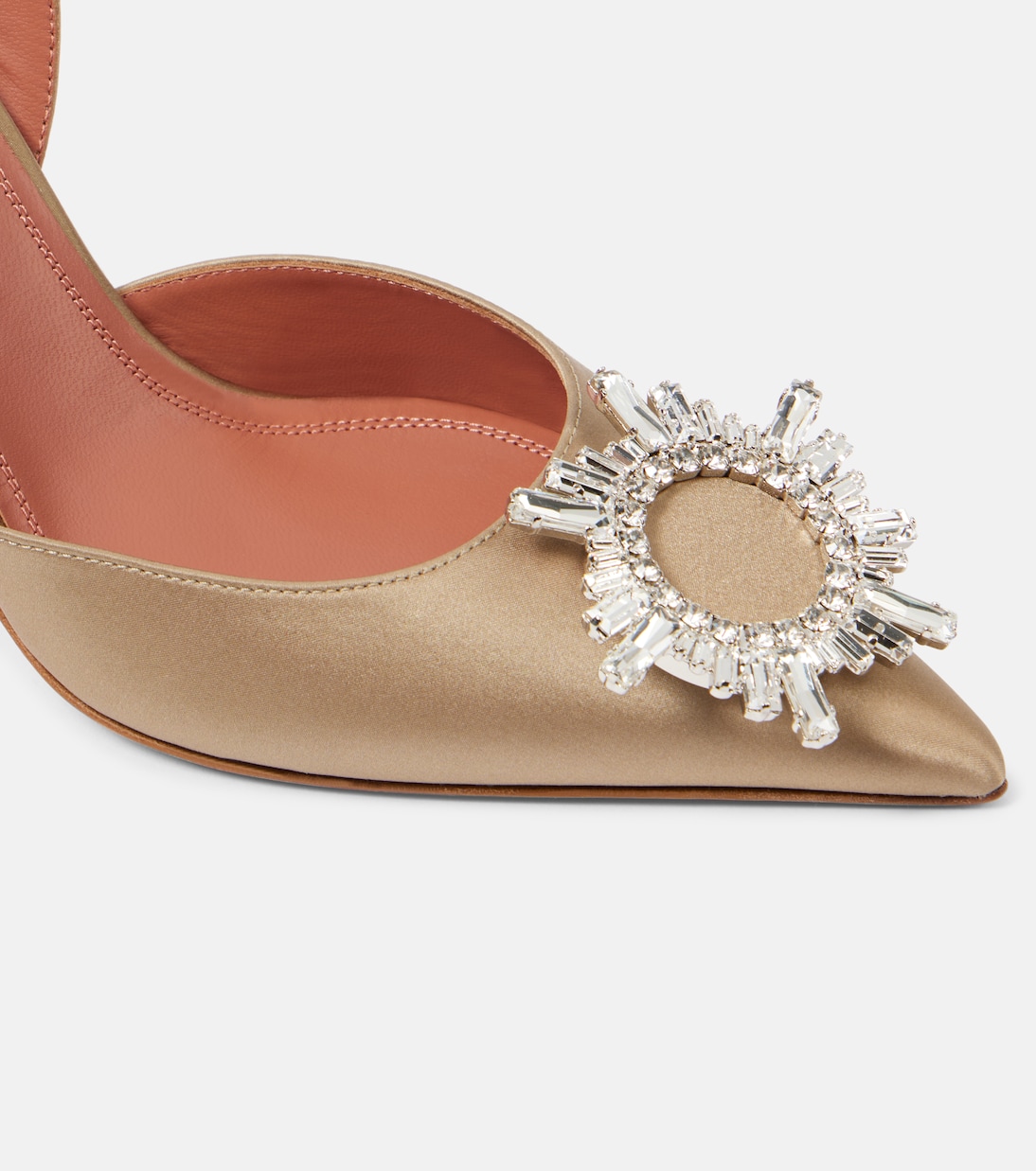 Begum 95 embellished satin slingback pumps | Amina Muaddi