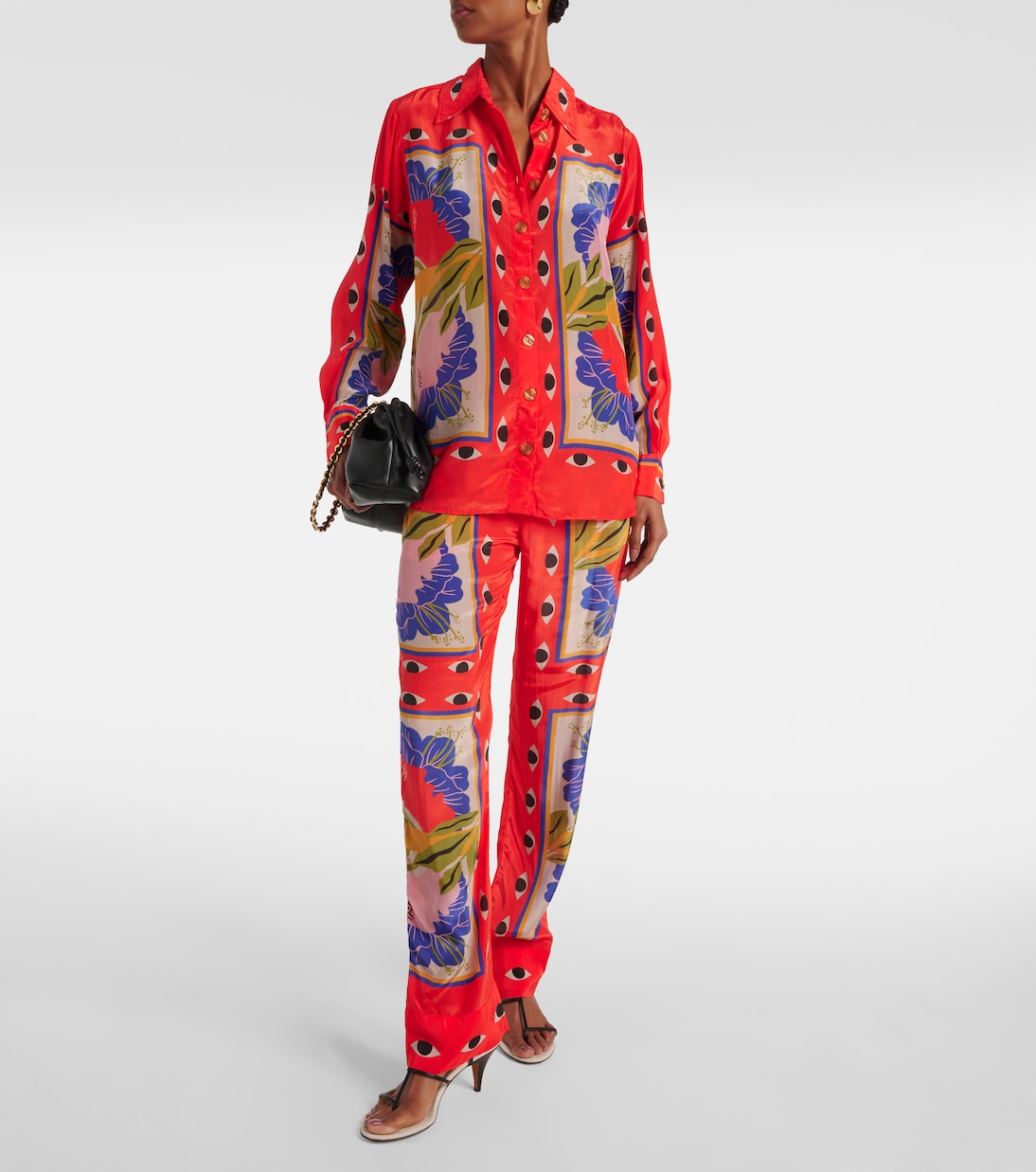 Bedrucktes Pyjama-Hemd Surreal Scarf Sand | Farm Rio
