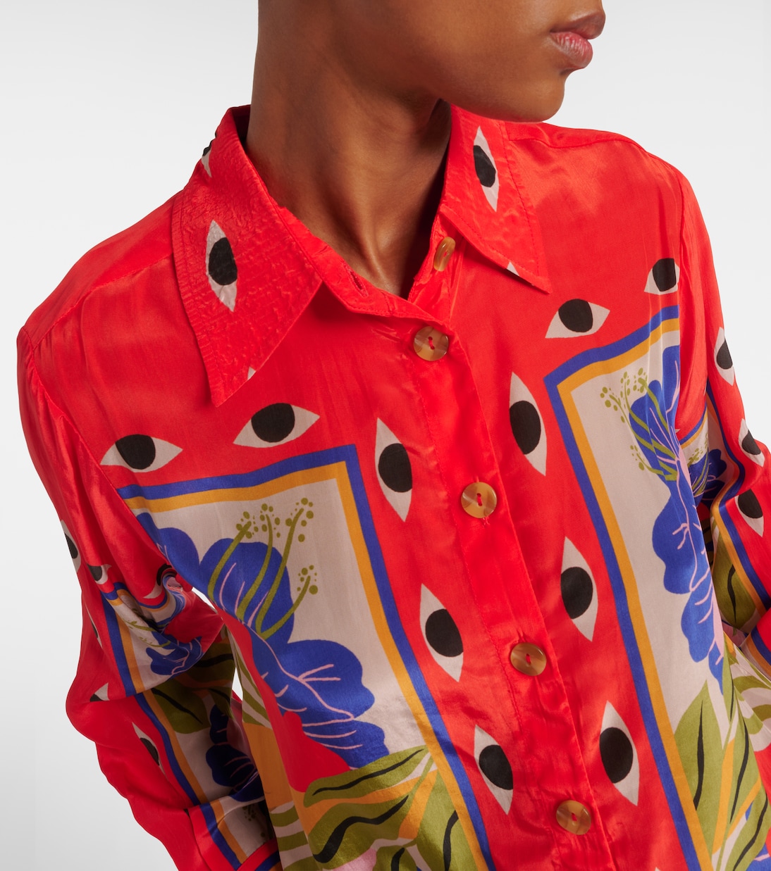 Bedrucktes Pyjama-Hemd Surreal Scarf Sand | Farm Rio