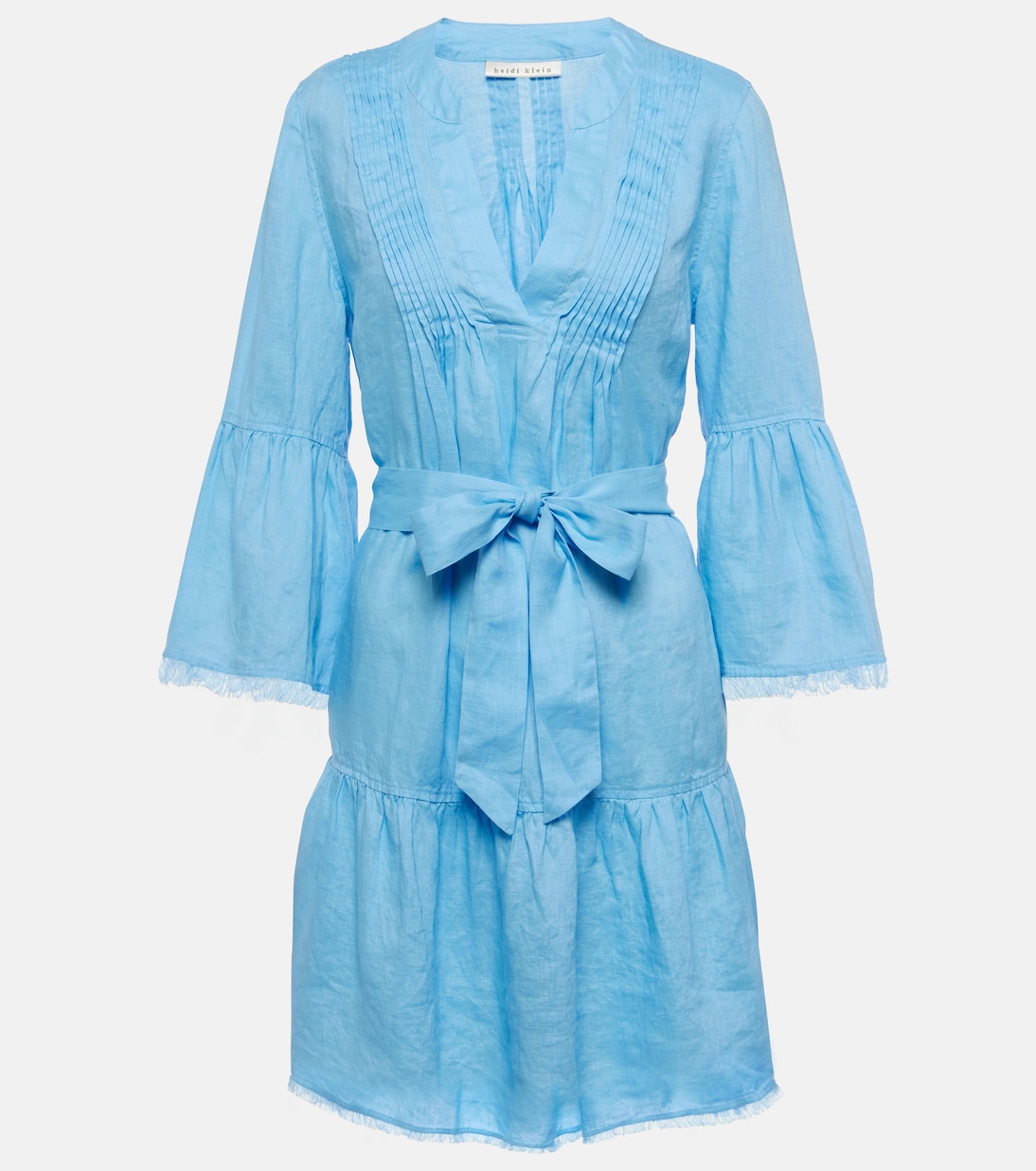 Vestido corto Hydra de lino escalonado | Heidi Klein