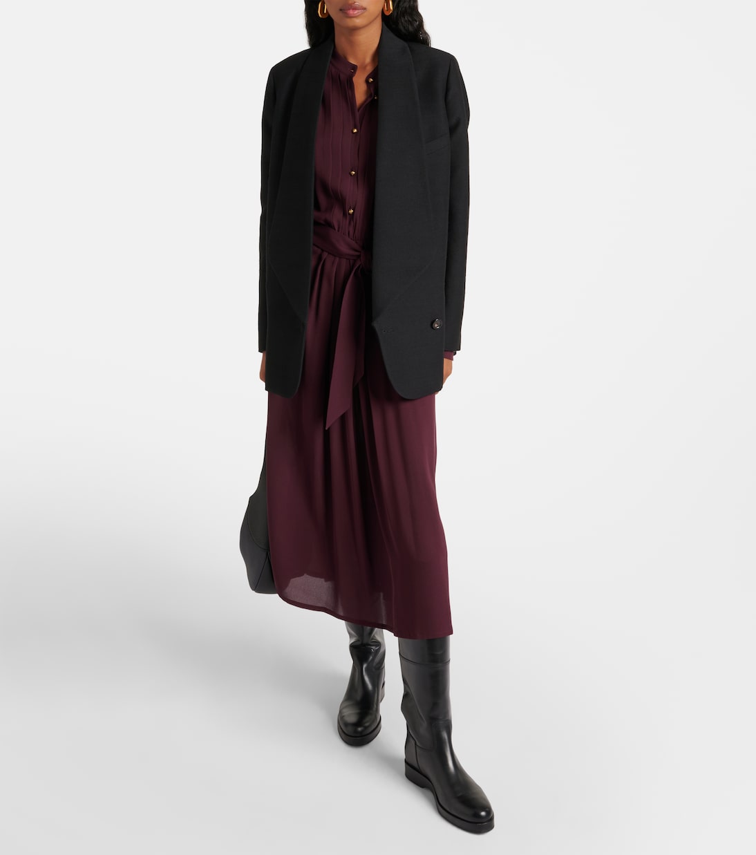 Robe midi Hattie en crêpe de soie | Loro Piana
