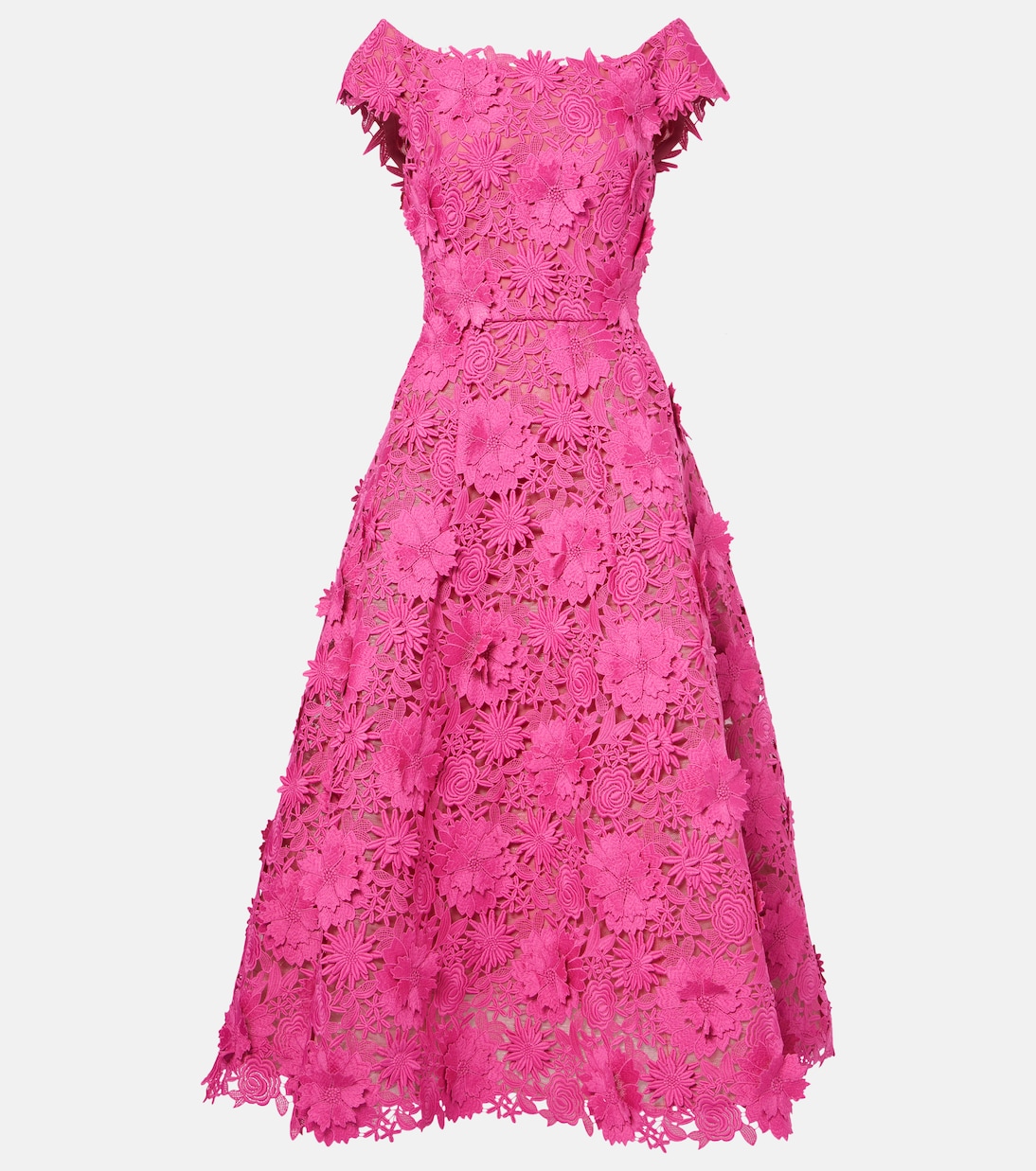 Abito midi pizzo guipure | Monique Lhuillier