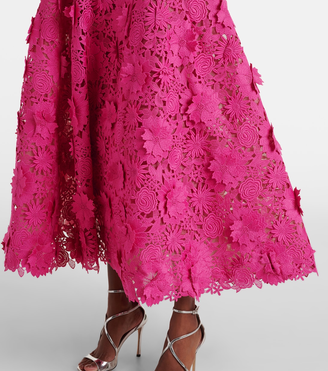 Abito midi pizzo guipure | Monique Lhuillier