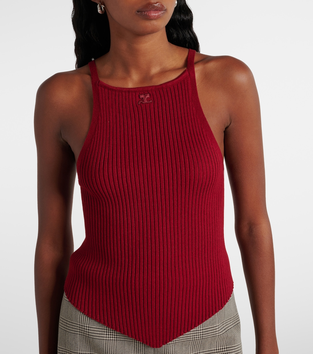Tank top in maglia di jersey a coste | Courrèges
