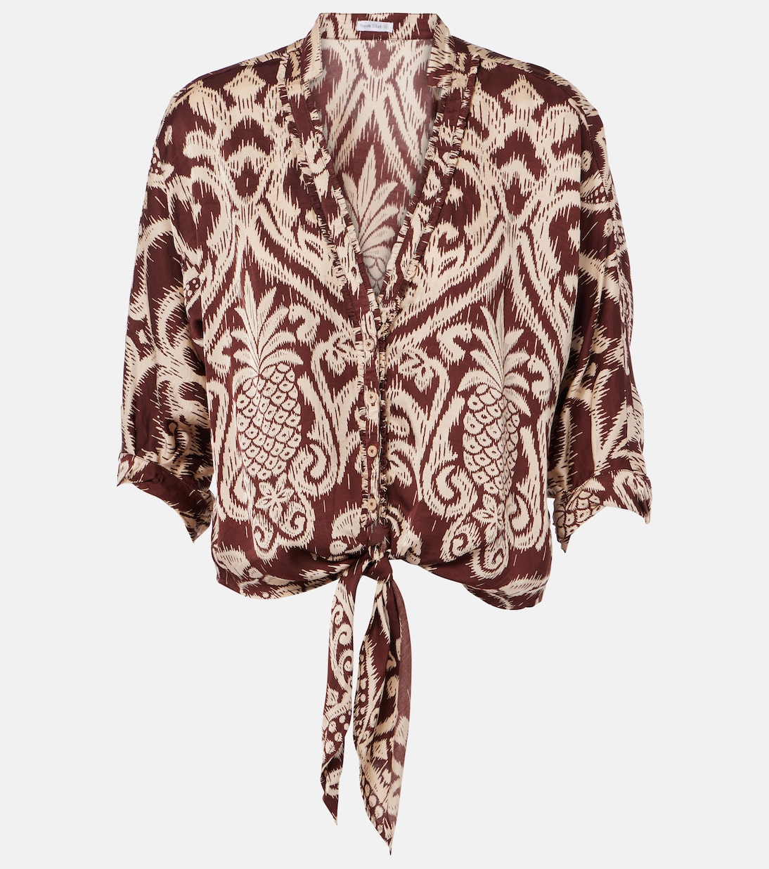 Camisa Azia cropped estampada | Poupette St Barth