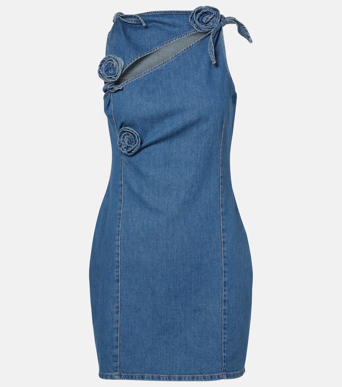 Robe asymétrique en jean à fleurs | Coperni