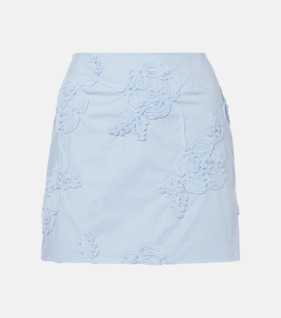 Mini-jupe brodée en coton à fleurs | Rotate