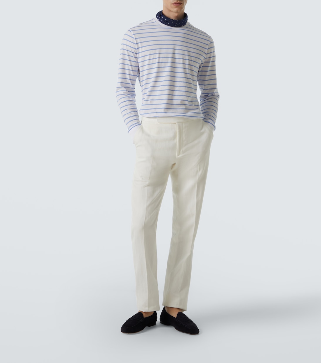 Camiseta en jersey de algodón a rayas | Ralph Lauren Purple Label