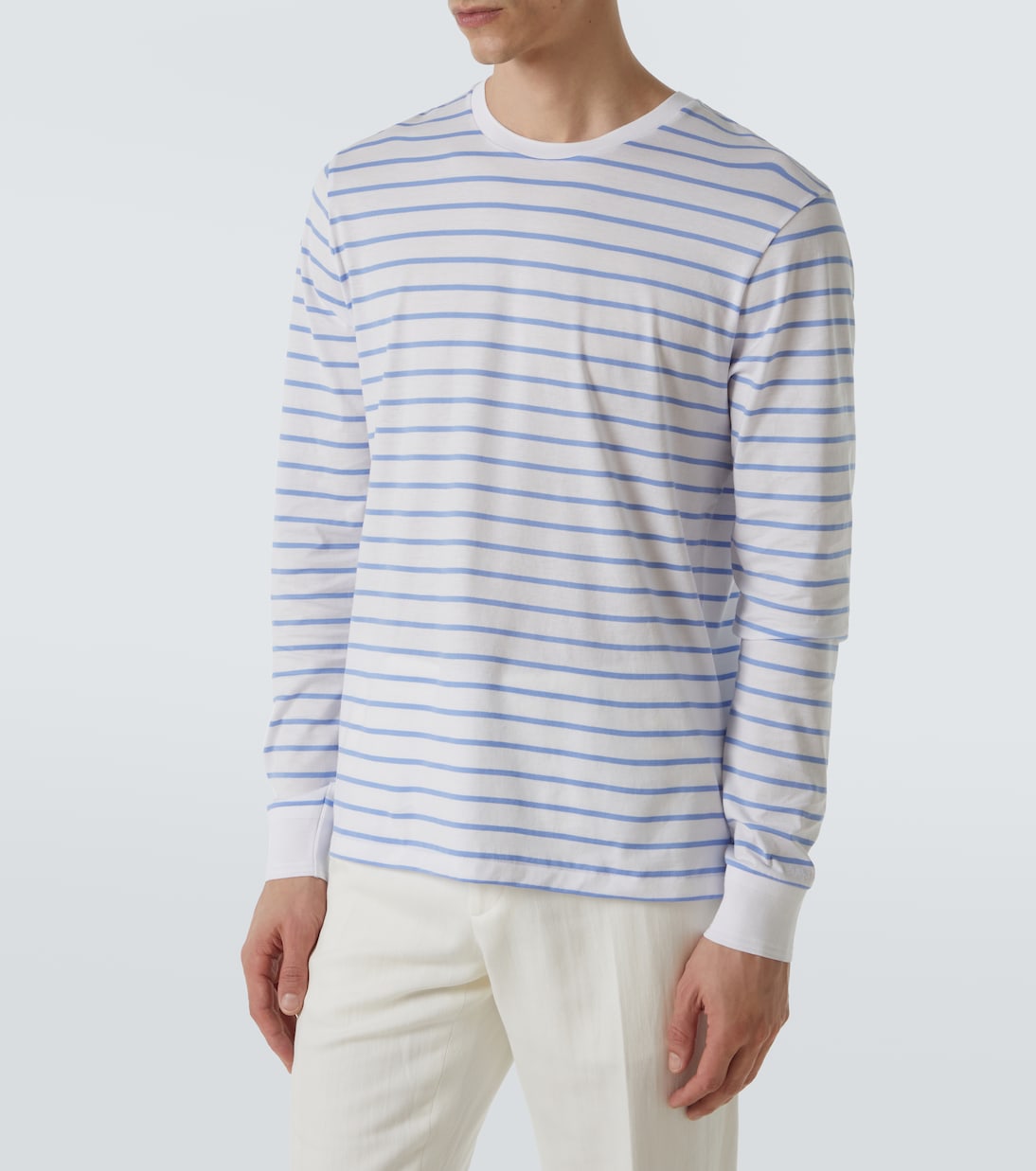 Camiseta en jersey de algodón a rayas | Ralph Lauren Purple Label