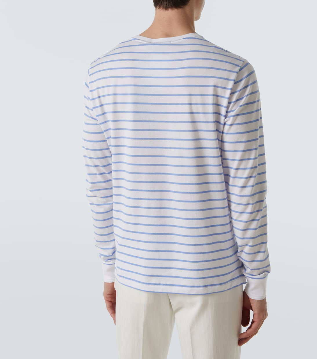 Camiseta en jersey de algodón a rayas | Ralph Lauren Purple Label