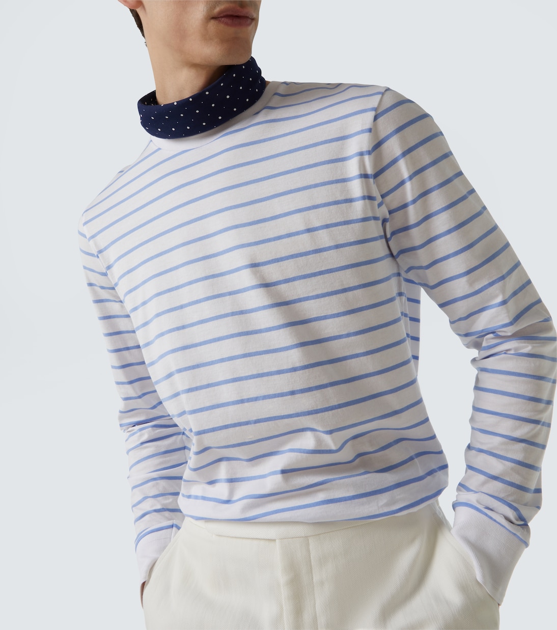 Camiseta en jersey de algodón a rayas | Ralph Lauren Purple Label