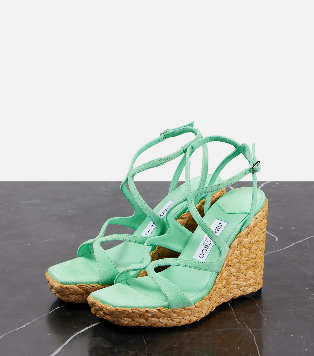 Espadrilles compensées Ayla 110 en daim | Jimmy Choo