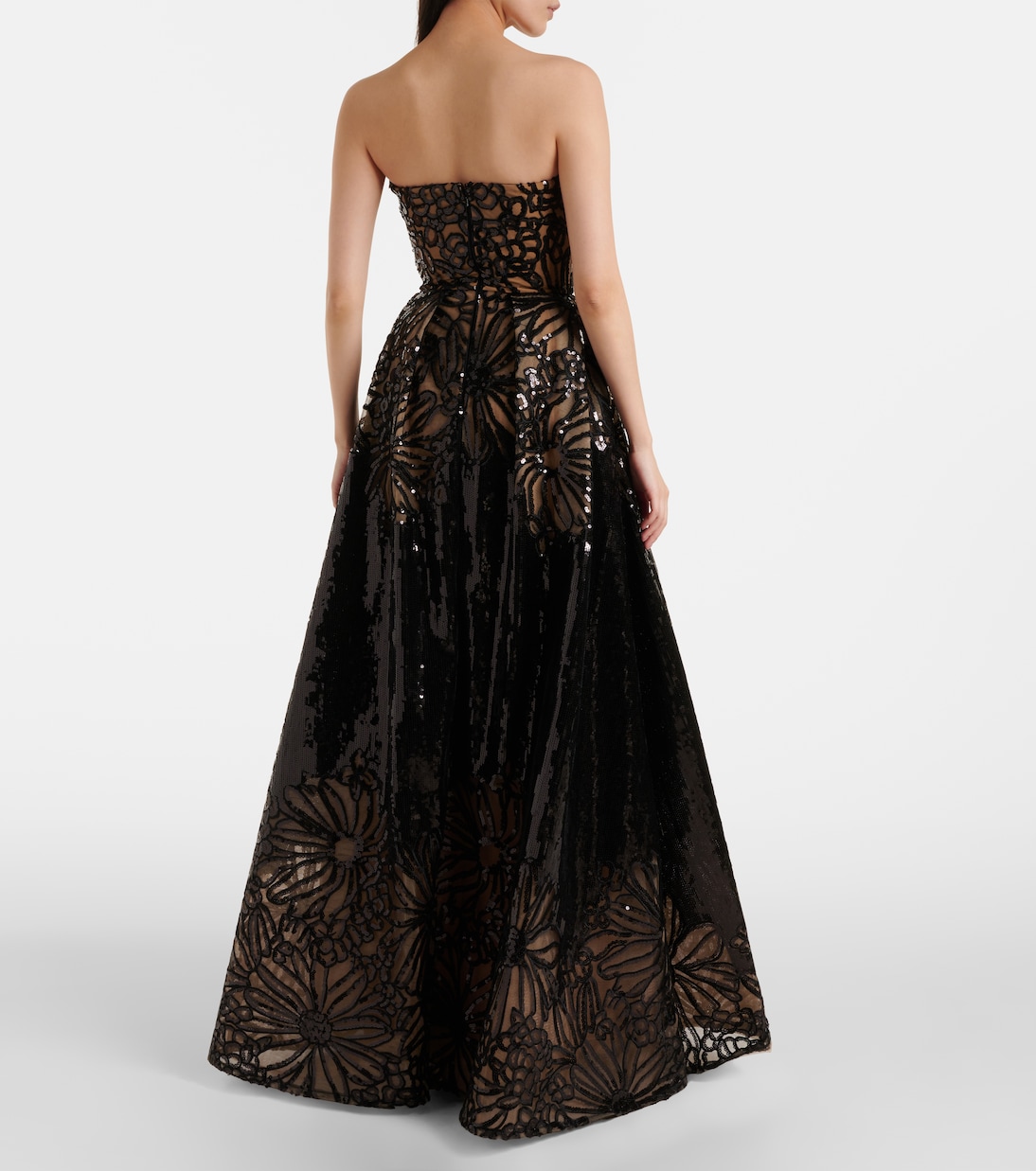 Robe longue à fleurs et sequins | Elie Saab