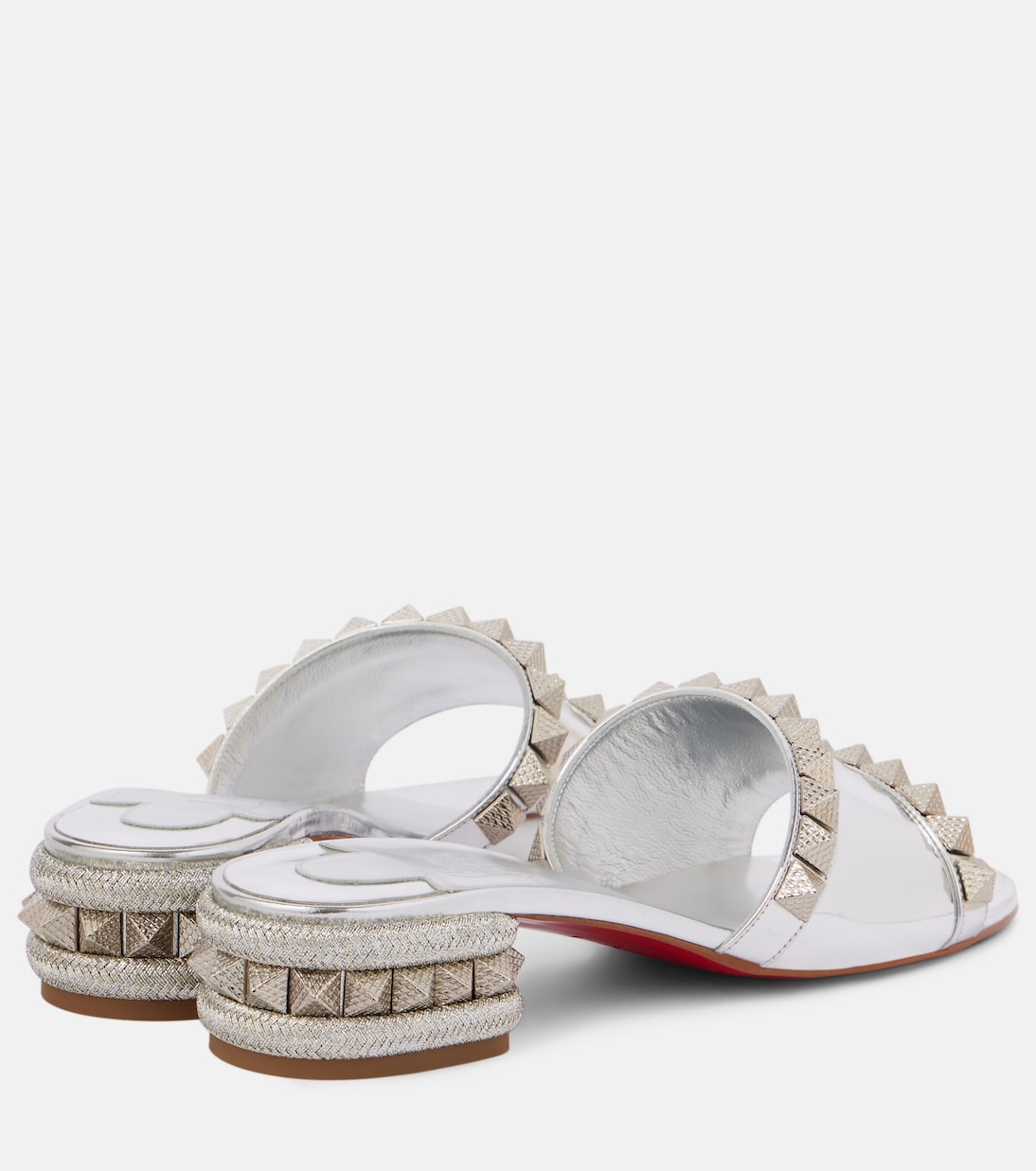 Pantoletten Pyramule 30 aus Metallic-Leder | Christian Louboutin