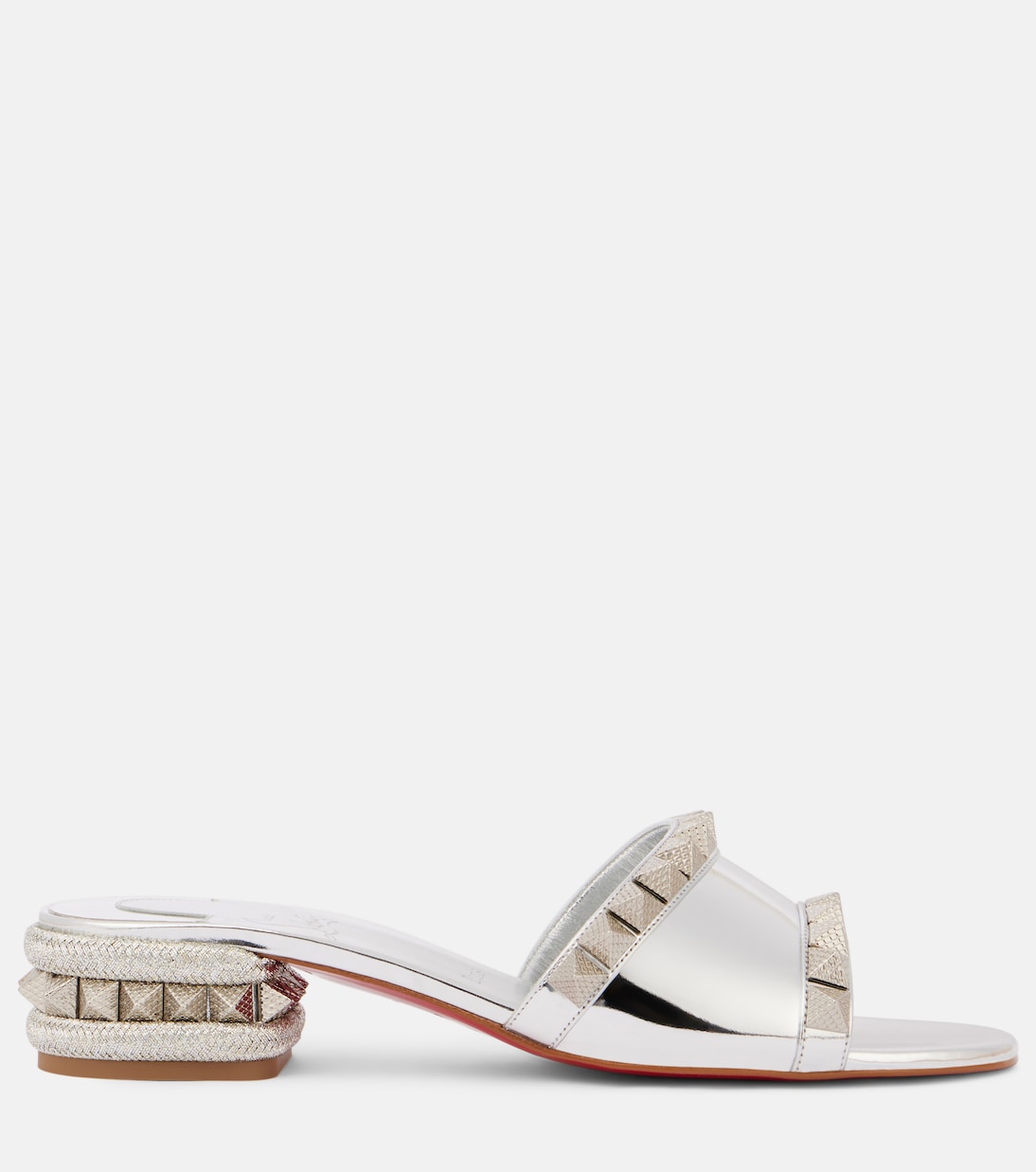 Pantoletten Pyramule 30 aus Metallic-Leder | Christian Louboutin