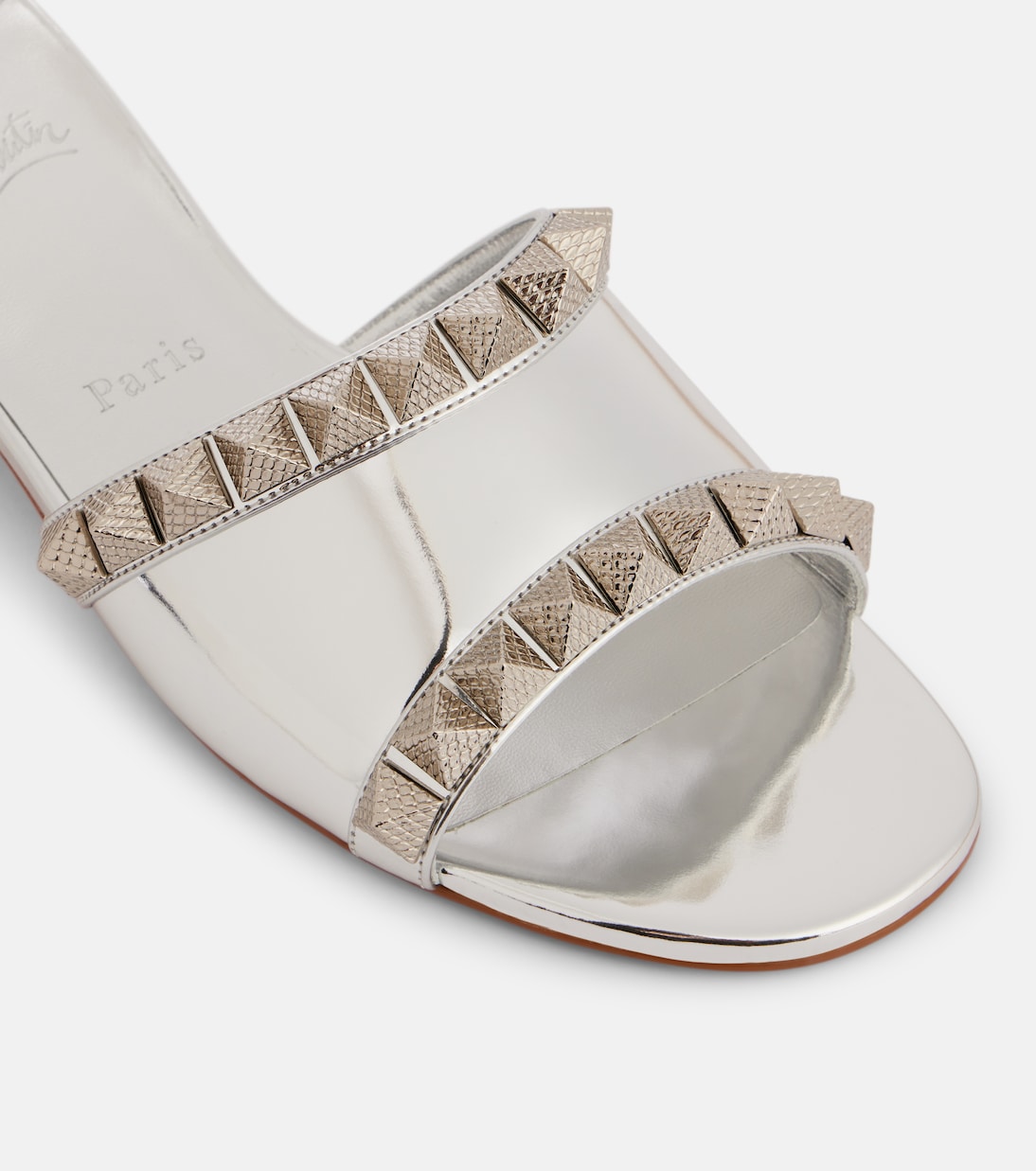 Pantoletten Pyramule 30 aus Metallic-Leder | Christian Louboutin