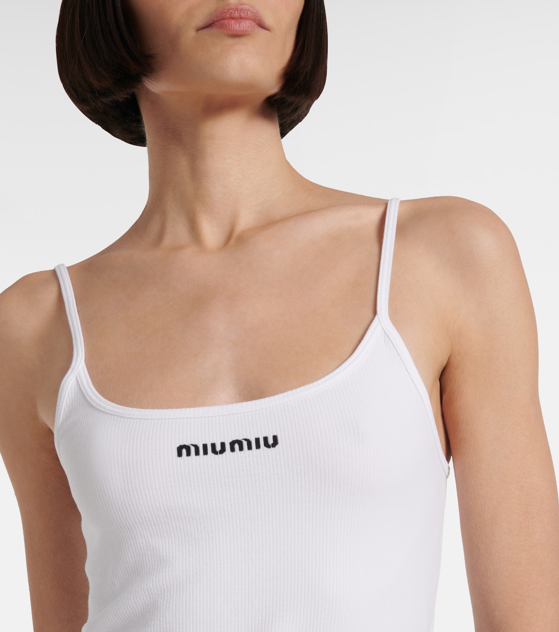 Minikleid aus einem Baumwollgemisch | Miu Miu