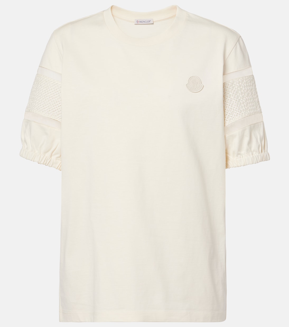 T-shirt in cotone con pizzo | Moncler