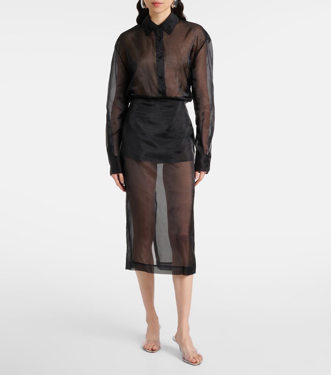 Gonna midi Peri in misto seta | The Frankie Shop