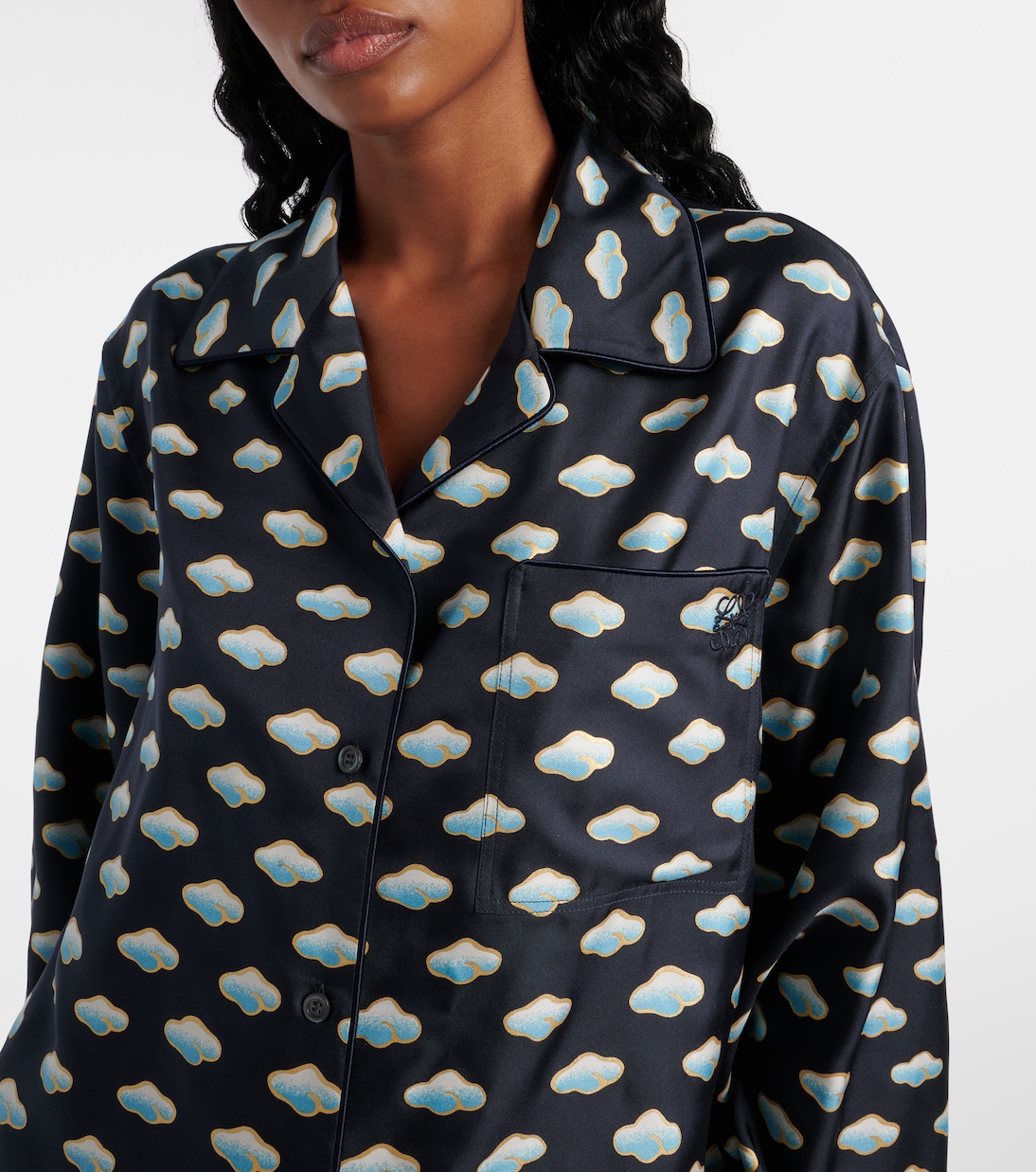 Blusa de pijama de seda estampada | Loewe