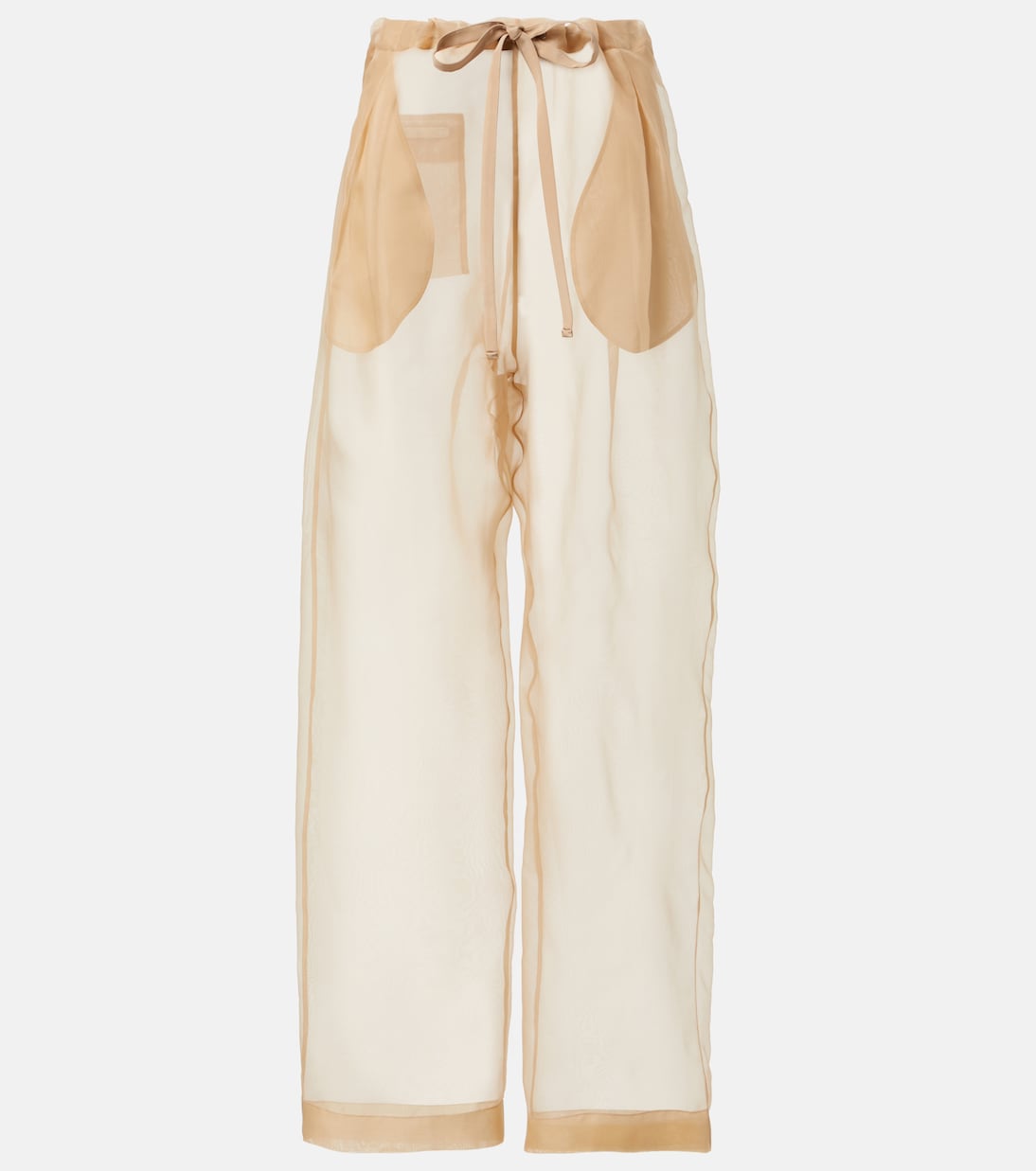 Pantaloni a gamba larga Trenton in organza di seta | Khaite