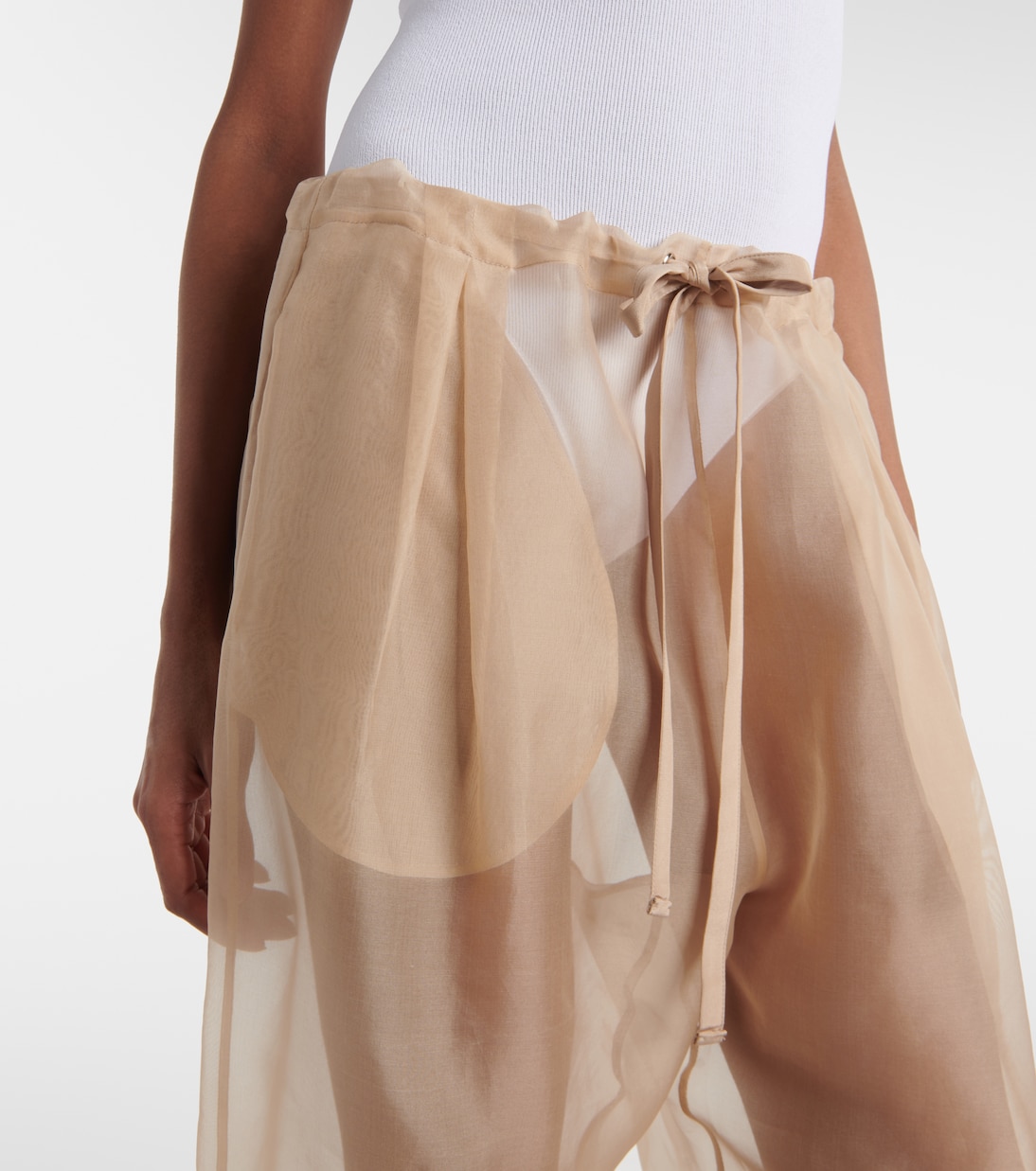 Pantaloni a gamba larga Trenton in organza di seta | Khaite