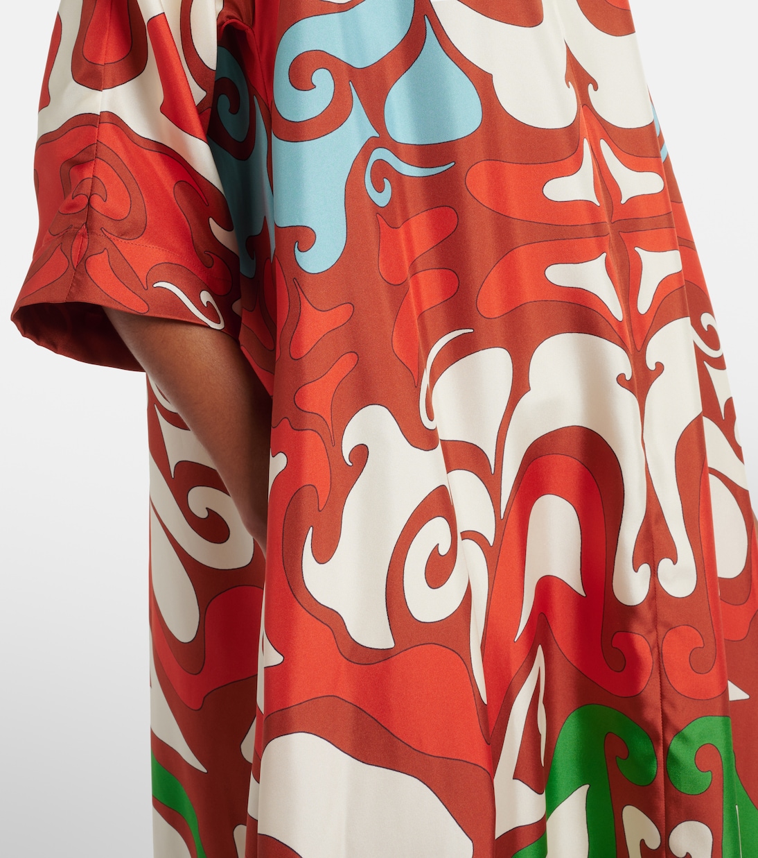 Abito lungo Muumuu in twill di seta con stampa | La DoubleJ
