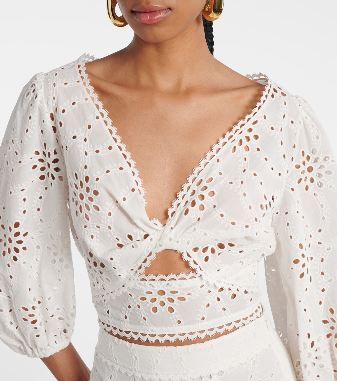 Broderie anglaise cotton crop top | Alexandra Miro