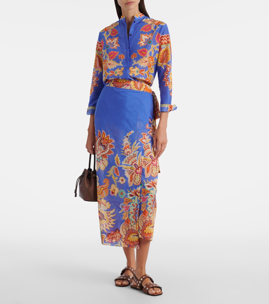 Camicia in cotone e seta con stampa floreale | Etro