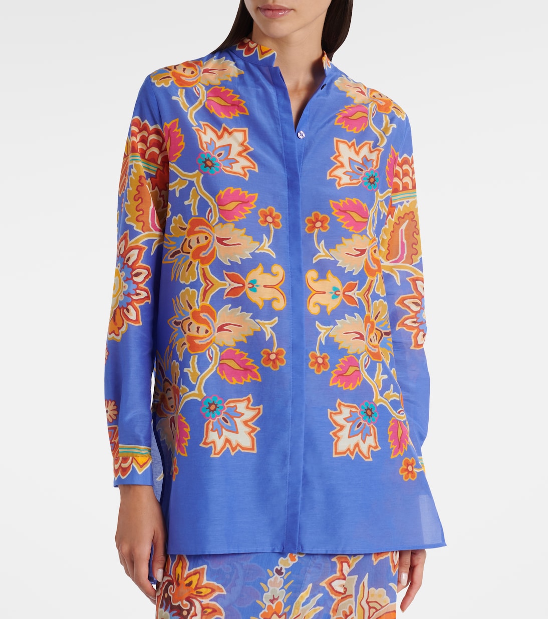 Camicia in cotone e seta con stampa floreale | Etro