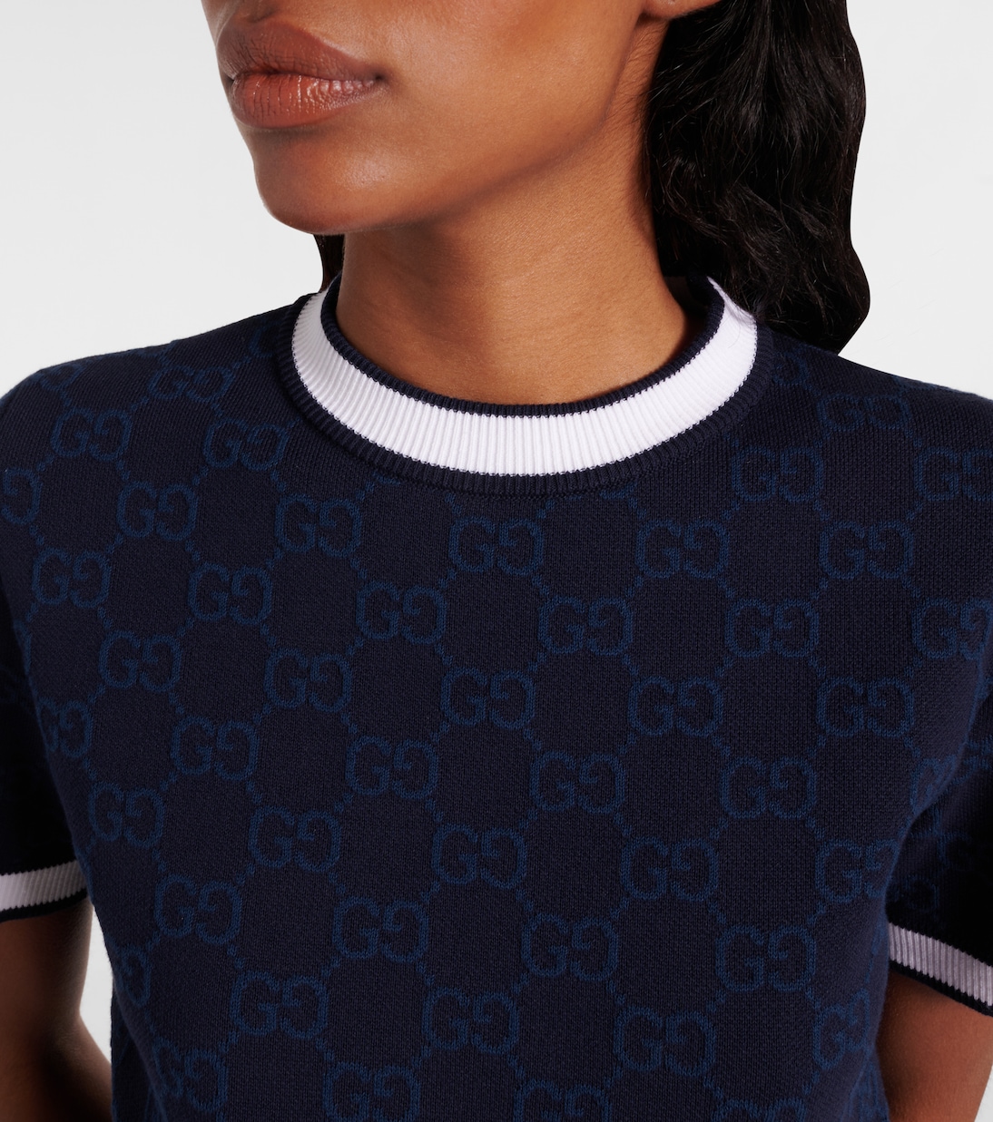 Top de algodón con GG en jacquard | Gucci