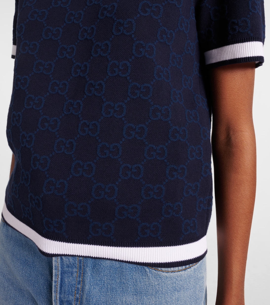 Top de algodón con GG en jacquard | Gucci