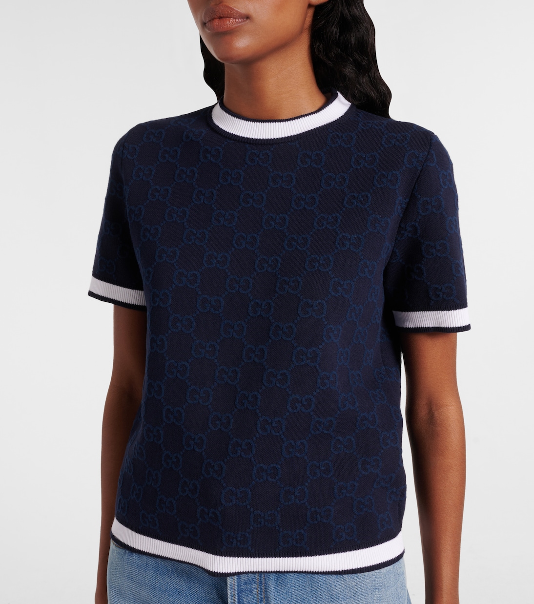 Top de algodón con GG en jacquard | Gucci