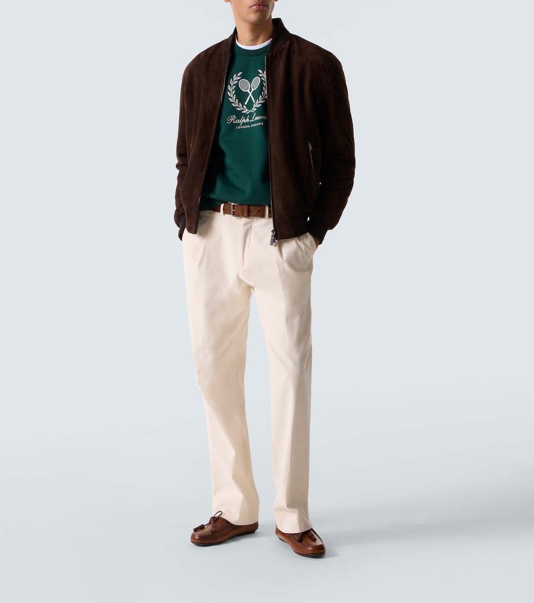 Sweat-shirt en coton et cachemire à logo | Ralph Lauren Purple Label