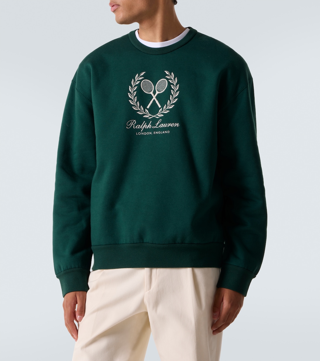 Sweat-shirt en coton et cachemire à logo | Ralph Lauren Purple Label