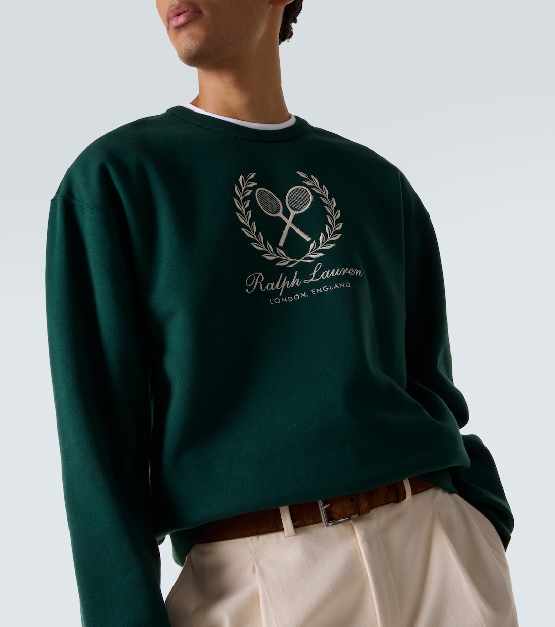 Sweat-shirt en coton et cachemire à logo | Ralph Lauren Purple Label