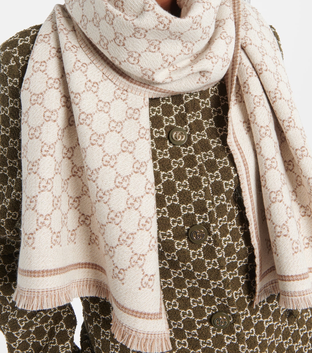 GG wool-blend jacquard scarf | Gucci