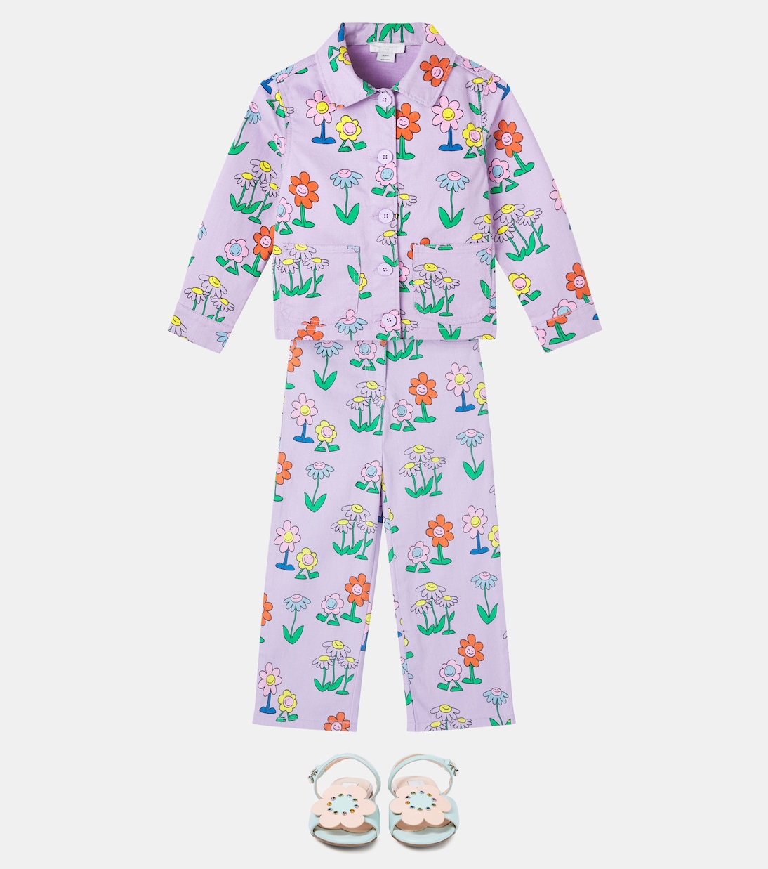 Camisa en mezcla de algodón floral | Stella McCartney Kids