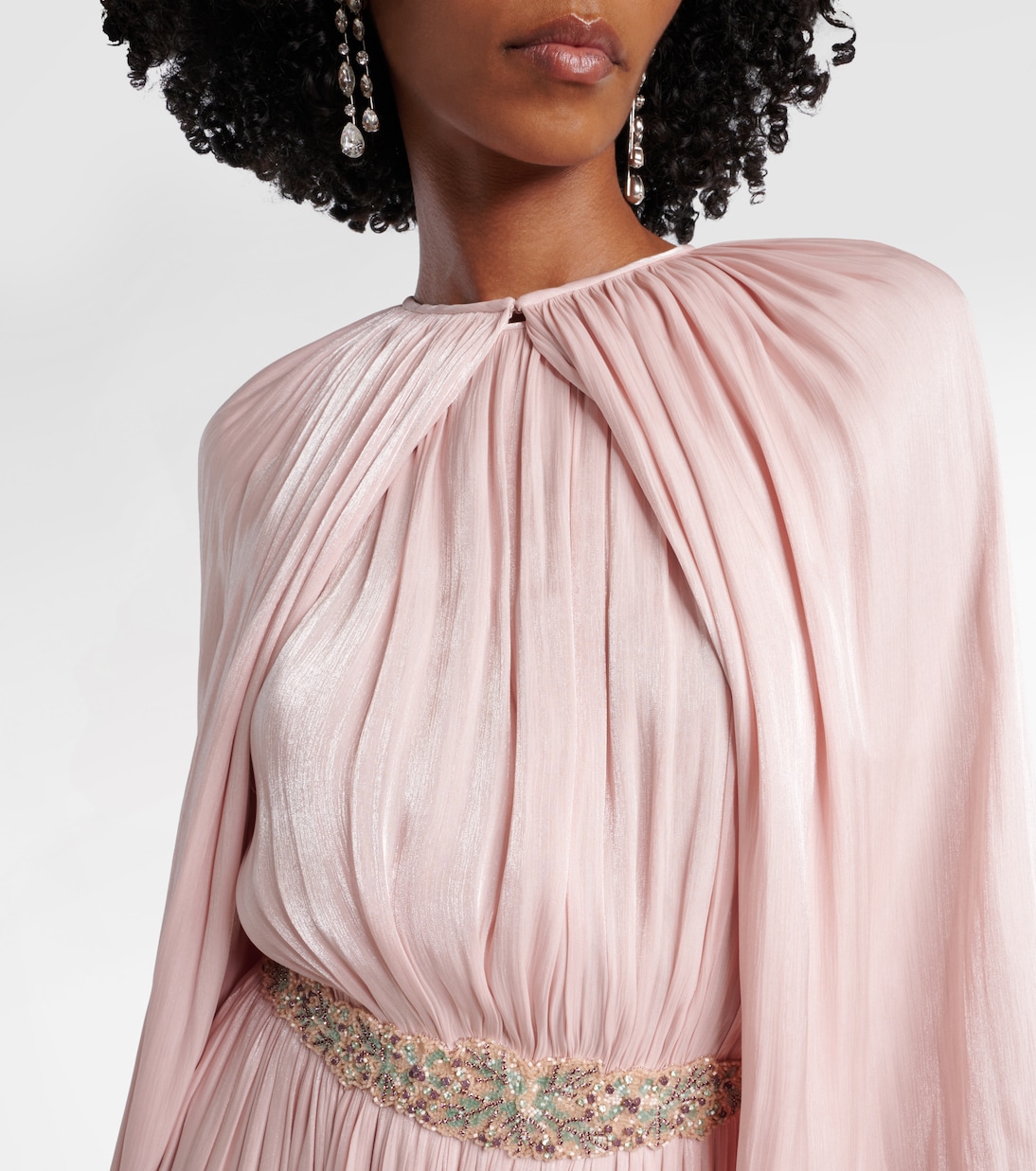 Jazmin georgette lamé jumpsuit | Costarellos