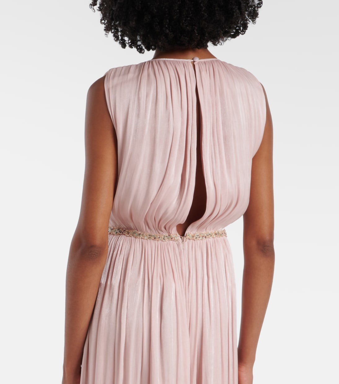 Jazmin georgette lamé jumpsuit | Costarellos