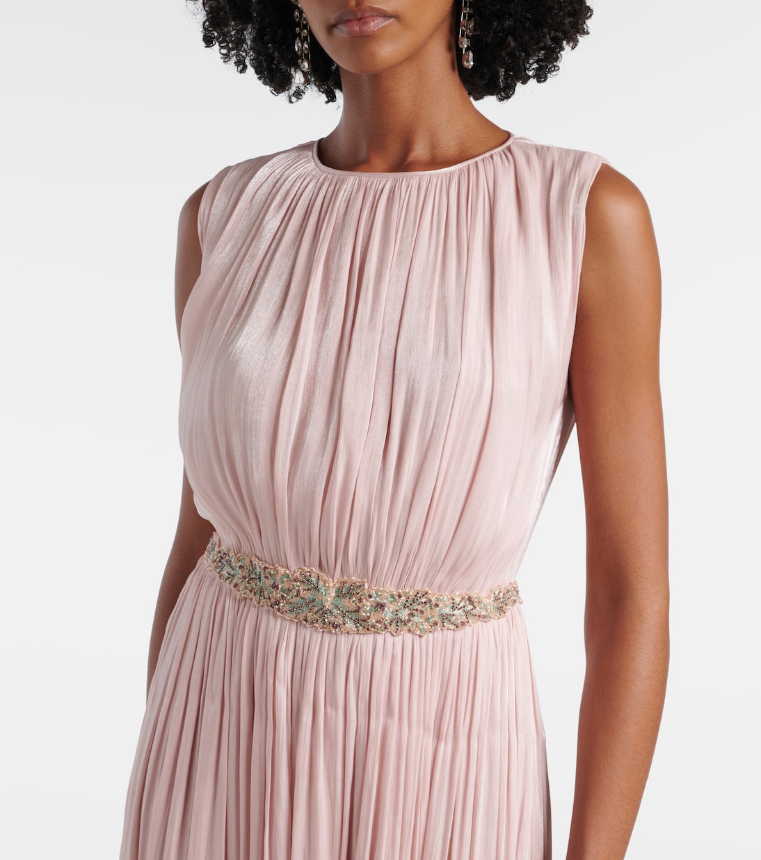 Jazmin georgette lamé jumpsuit | Costarellos