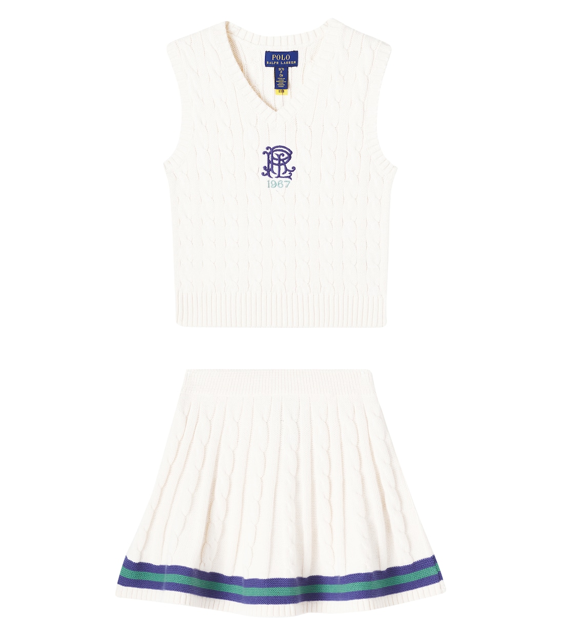 Gilet in maglia di cotone a trecce | Polo Ralph Lauren Kids