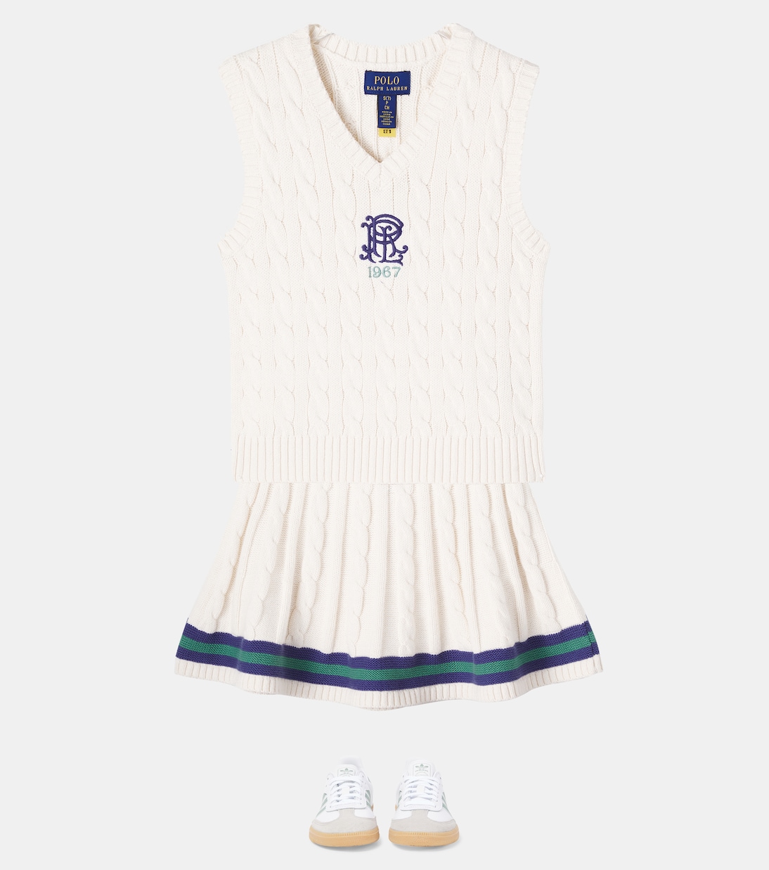 Gilet in maglia di cotone a trecce | Polo Ralph Lauren Kids