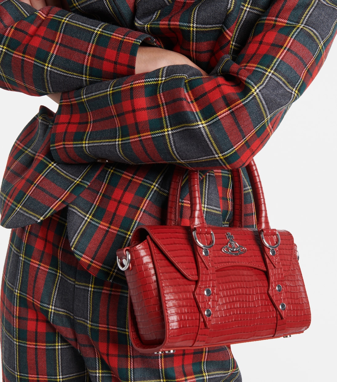 Borsa Bettina Mini in pelle con stampa coccodrillo | Vivienne Westwood