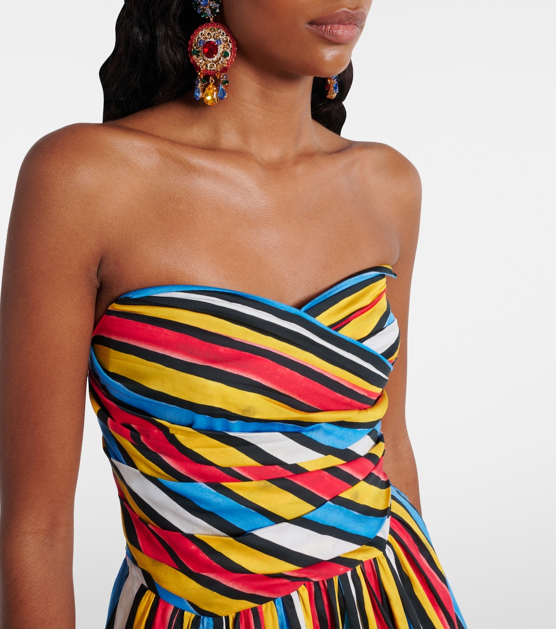 Ruched striped minidress | Dolce&Gabbana