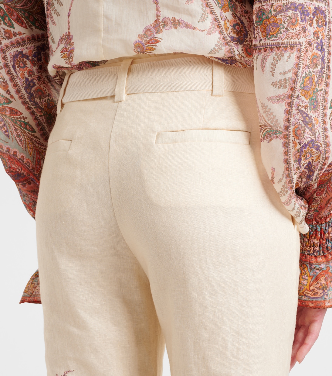 Paisley linen flared pants | Zimmermann